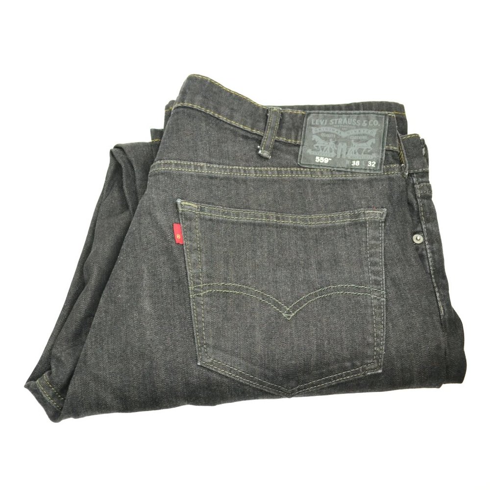 Levi's 559 Men's Size W38 L32 Black Loose Relaxed Fit Dark Wash Denim Jeans